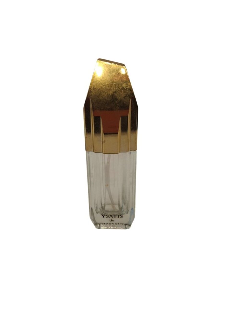 Givenchy Ysatis Empty 15ml Perfume Bottle Gold Clear Vintage Luxury Vanity Deco